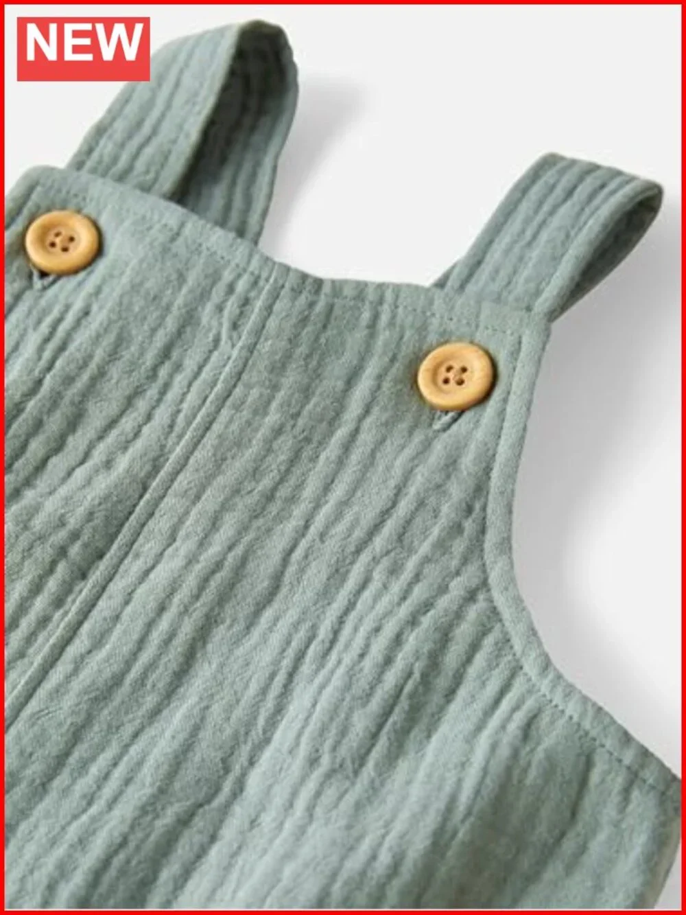 Organic Cotton Gauze Baby Romper Shortall with Pockets
